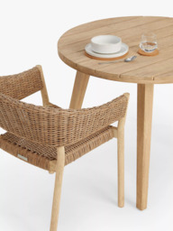 John Lewis Burford Round Garden Dining Table, 100cm, FSC-Certified (Acacia Wood), Natural - thumbnail 4