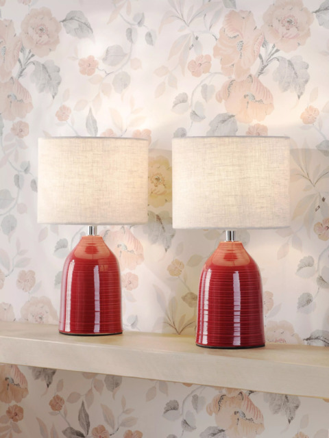 Laura Ashley Penny Ceramic Base Table Lamp, Set of 2 - image 1