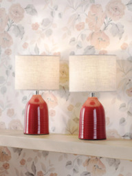 Laura Ashley Penny Ceramic Base Table Lamp, Set of 2 - thumbnail 1