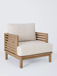 John Lewis Coast Eucalyptus Wood Garden Lounge Chair, Brushed Wood - thumbnail 1