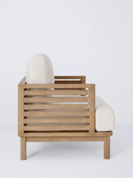 John Lewis Coast Eucalyptus Wood Garden Lounge Chair, Brushed Wood - thumbnail 3