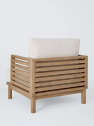 John Lewis Coast Eucalyptus Wood Garden Lounge Chair, Brushed Wood - thumbnail 4