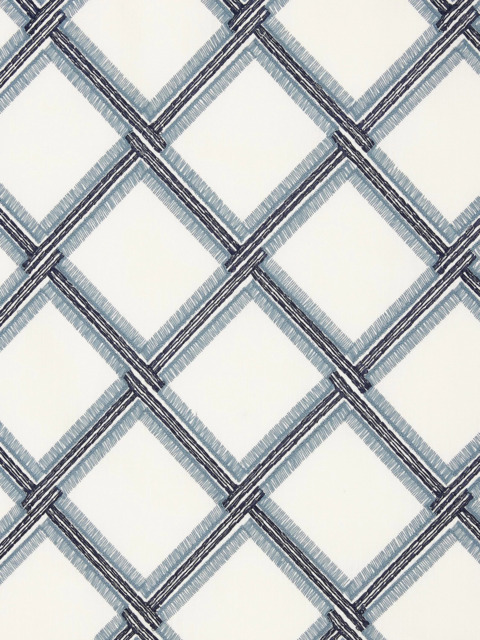 John Lewis Oakley Embroidery Made to Measure Curtains or Roman Blind, Lake Blue - image 1