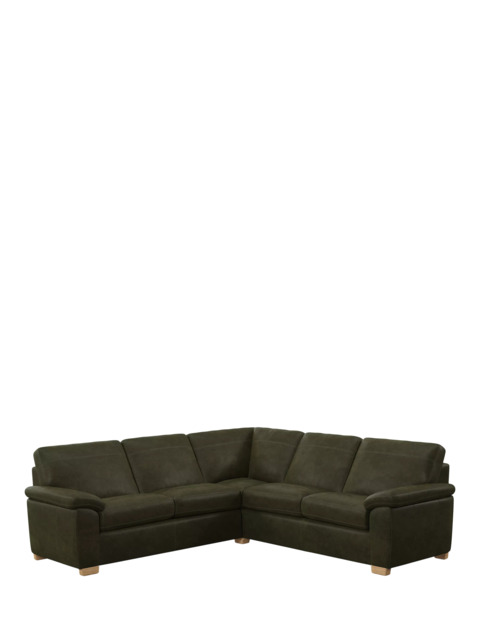 John Lewis Camden 5+ Seater Corner Leather Sofa, Light Leg - image 1