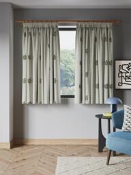 John Lewis Ariana Lined Pencil Pleat Door Curtain, Green - thumbnail 4
