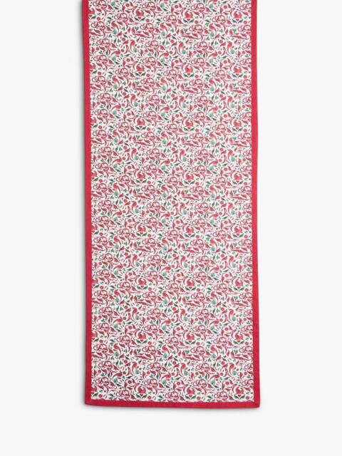 Spode Christmas Tree Yuletide Cotton Table Runner, 250cm, Red - image 1