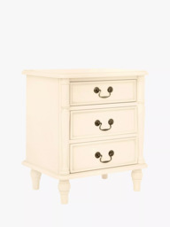 Laura Ashley Clifton 3 Drawer Bedside Table, Ivory