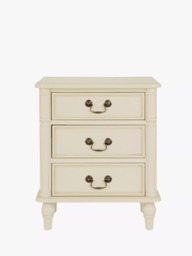 Laura Ashley Clifton 3 Drawer Bedside Table, Ivory - thumbnail 2