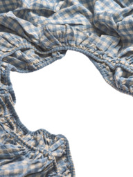 Piglet in Bed Gingham Linen Fitted Sheet - thumbnail 2