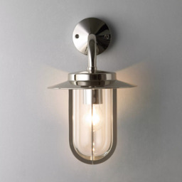 Astro Montparnasse Outdoor Lantern Wall Light, Polished Nickel - thumbnail 4