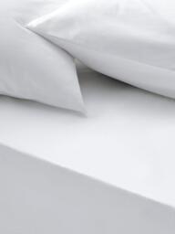 John Lewis Hotel Cotton Sateen 500 Thread Count Fitted Sheet, White - thumbnail 1