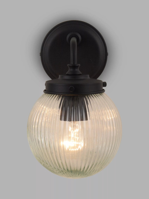 John Lewis Vintage Globe Outdoor Wall Light, Clear/Black - image 1