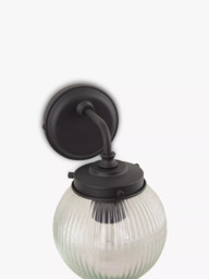John Lewis Vintage Globe Outdoor Wall Light, Clear/Black - thumbnail 5