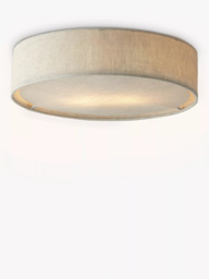 John Lewis Samantha Linen Flush Ceiling Light, Natural - thumbnail 4