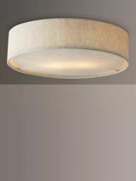 John Lewis Samantha Linen Flush Ceiling Light, Natural