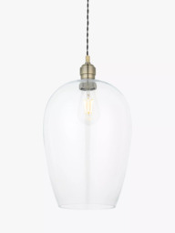 Bay Lighting Brighton Large Single Pendant Ceiling Light, Antique Brass