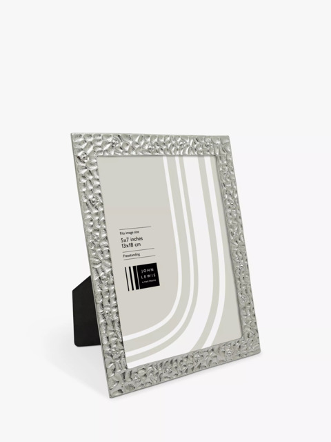 John Lewis Etched Metal Photo Frame, Silver - image 1