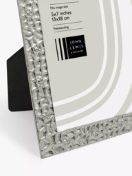 John Lewis Etched Metal Photo Frame, Silver - thumbnail 2