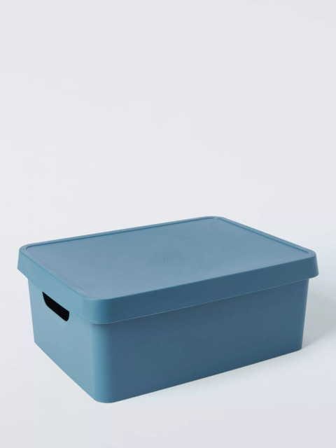 John Lewis Stackable Plastic Storage Box with Lid, Medium - image 1
