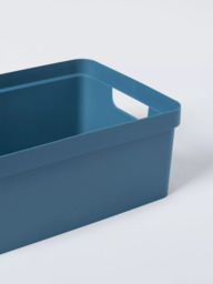 John Lewis Stackable Plastic Storage Box with Lid, Medium - thumbnail 3