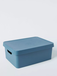 John Lewis Stackable Plastic Storage Box with Lid, Medium - thumbnail 1