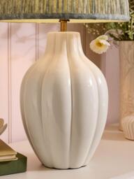 Laura Ashley Scallop Ceramic Table Lamp Base, Cream - thumbnail 4