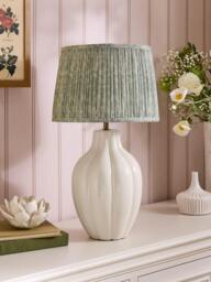 Laura Ashley Scallop Ceramic Table Lamp Base, Cream - thumbnail 3