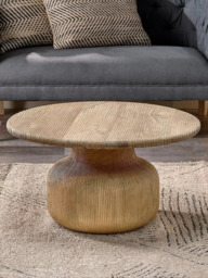 nkuku Vivan Grooved Wood Coffee Table - thumbnail 2