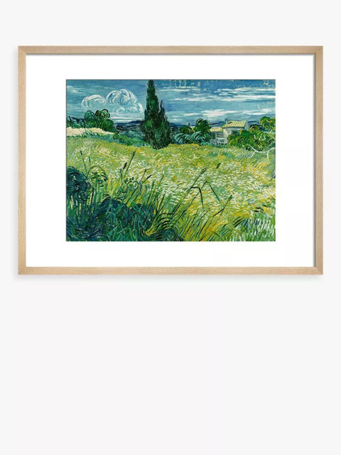 John Lewis Vincent Van Gogh 'Green Wheat-field with Cypress' Framed Print, 40 x 50cm - image 1