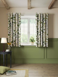 Sanderson Sycamore & Oak Pair Lined Eyelet Curtains, Sky Blue/Kale - thumbnail 6