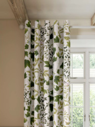 Sanderson Sycamore & Oak Pair Lined Eyelet Curtains, Sky Blue/Kale - thumbnail 1