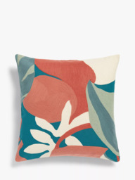 John Lewis Floral Crop Embroidered Cushion - thumbnail 1