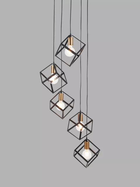 Pacific Alessio 5 Pendant Cluster Ceiling Light, Black - image 1