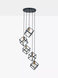 Pacific Alessio 5 Pendant Cluster Ceiling Light, Black - thumbnail 3