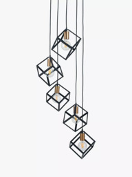 Pacific Alessio 5 Pendant Cluster Ceiling Light, Black - thumbnail 2