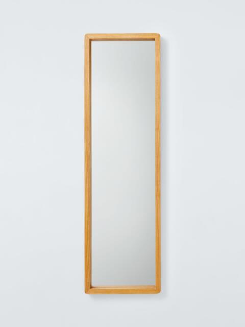 John Lewis Rounded Corners Oak Wood Frame Full Length Wall Mirror, 120 x 35cm, Natural