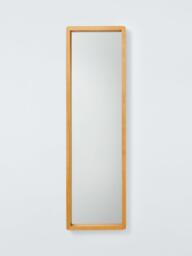 John Lewis Rounded Corners Oak Wood Frame Full Length Wall Mirror, 120 x 35cm, Natural