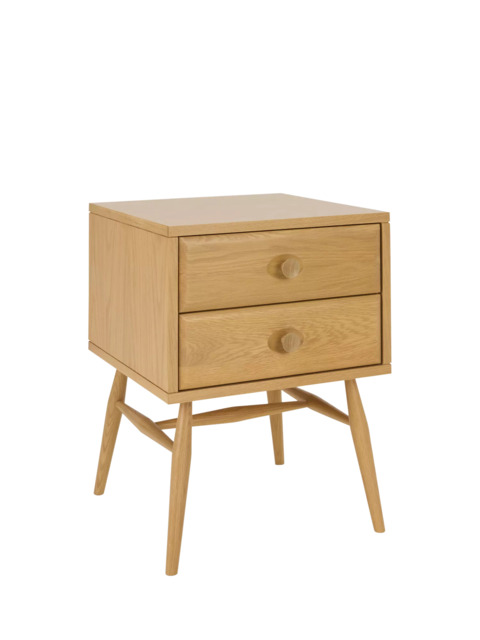 ercol for John Lewis Hambledon Bedside 2 Drawer Bedside Table, Oak - image 1
