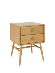 ercol for John Lewis Hambledon Bedside 2 Drawer Bedside Table, Oak