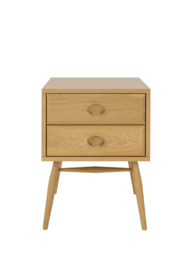 ercol for John Lewis Hambledon Bedside 2 Drawer Bedside Table, Oak - thumbnail 2
