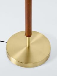 John Lewis Scalloped Drum Shade Walnut Wood Base Floor Lamp, Natural - thumbnail 4