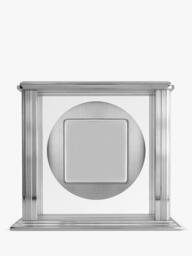 Acctim Hamilton Roman Numeral Analogue Mantel Clock, 15.5cm, Silver - thumbnail 5