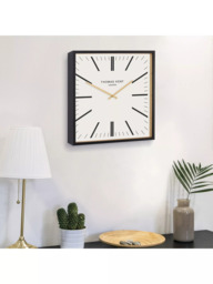 Thomas Kent Garrick Square Analogue Wall Clock, 40cm, Black/White - thumbnail 4