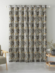 Harlequin Takara Pair Lined Eyelet Curtains, Mustard/Charcoal - thumbnail 5