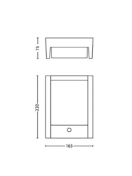 Philips Arbour LED PIR Motion Sensor Outdoor Wall Light, Anthracite - thumbnail 6