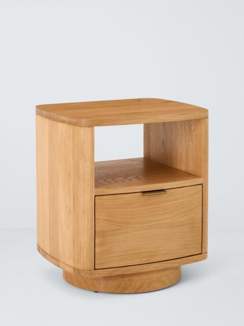 John Lewis Column 1 Drawer Bedside Table, Oak - image 1
