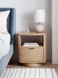 John Lewis Column 1 Drawer Bedside Table, Oak - thumbnail 2