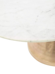 west elm Silhouette 4 Seater Marble Top Dining Table, Antique Brass/White - thumbnail 5
