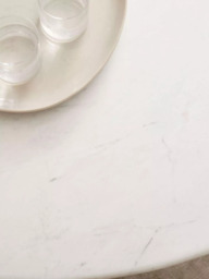 west elm Silhouette 4 Seater Marble Top Dining Table, Antique Brass/White - thumbnail 4