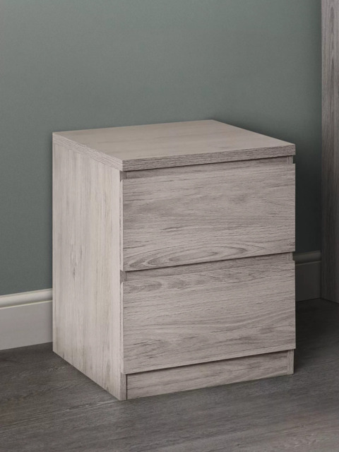 Julian Bowen Jupiter 2 Drawer Bedside Table, Grey - image 1